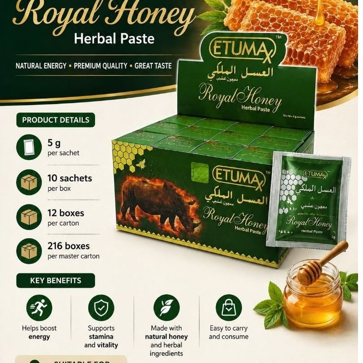 ETUMAX Royal Honey Herbal Paste 5g per sachet Mqoun Arabi dalam sachet