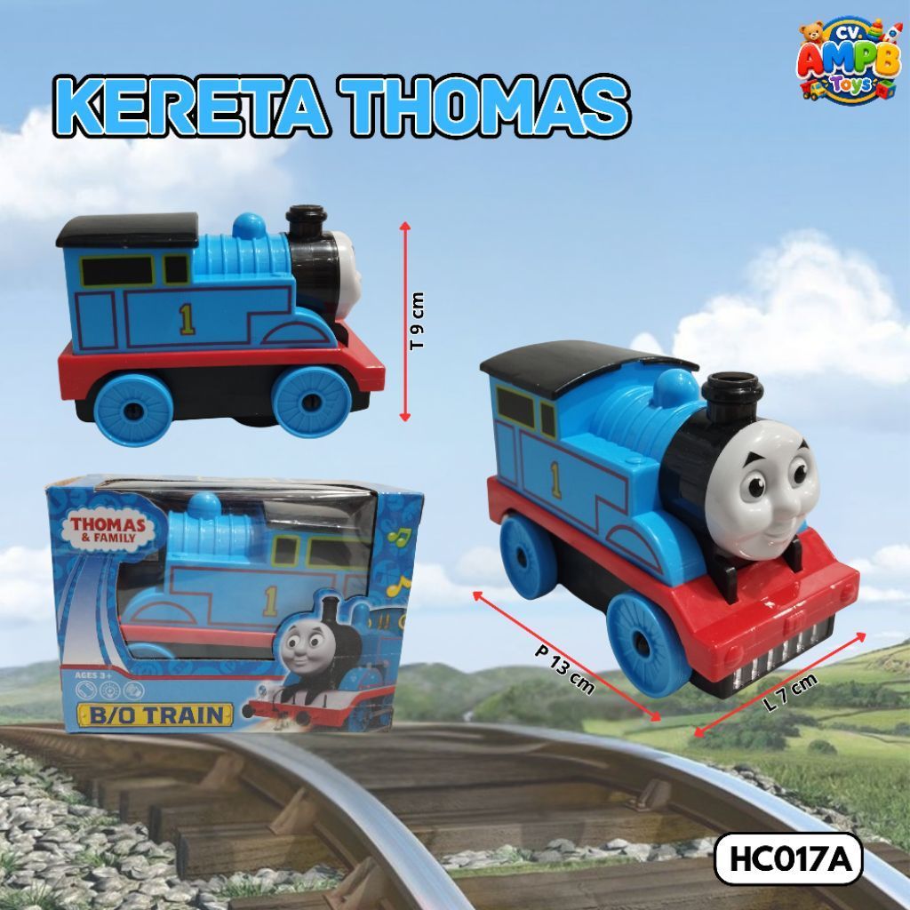 Kereta Thomas, Mainan Kereta Api Thomas Anak B/O Train Lampu Suara Berjalan Otomatis Elektrik, Hadia