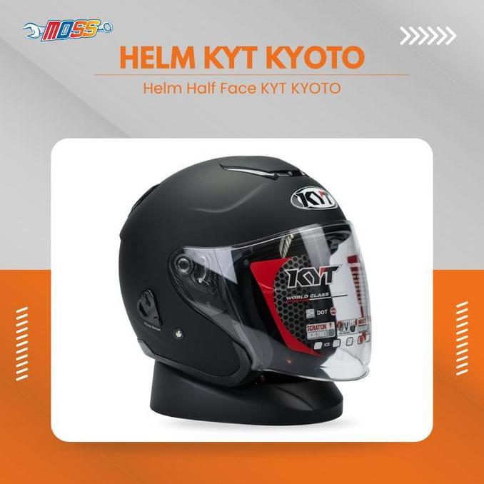 HELM HALF FACE KYT KYOTO SOLID MATT BLACK | HELM HALF FACE KYT | 100% ORIGINAL PRODUCT
