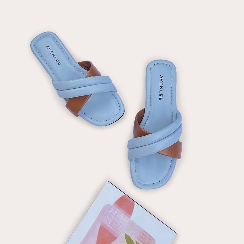 paket hemat sandal wanita flat teplek korea empuk sol karet avenlee cheery