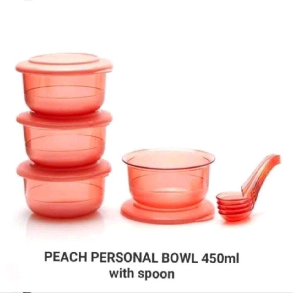 4pcs Personal Bowl Set Dengan SpoonTupperware (baru)