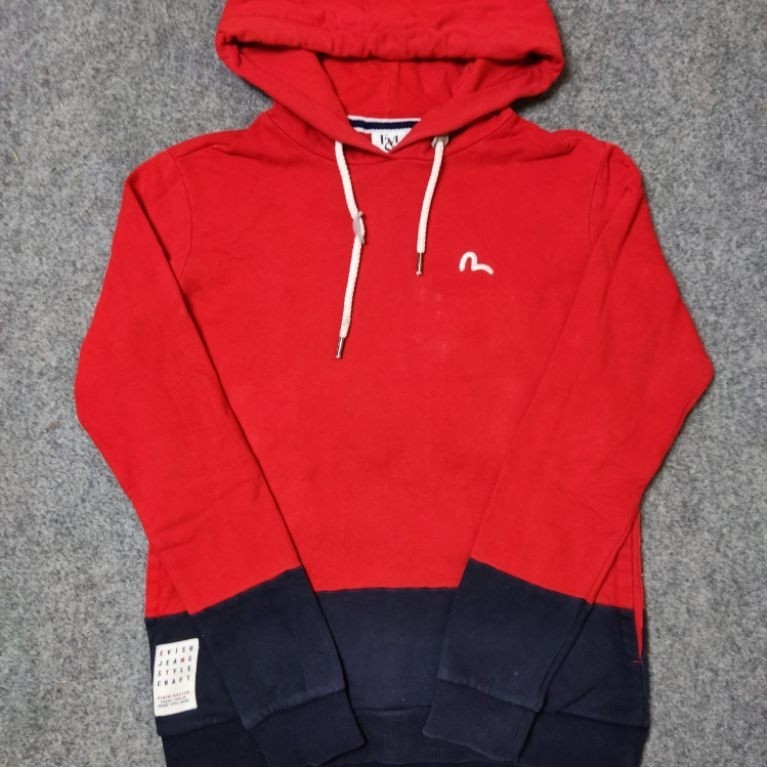 Hoodie EVISU collorblock saku samping vintage second original