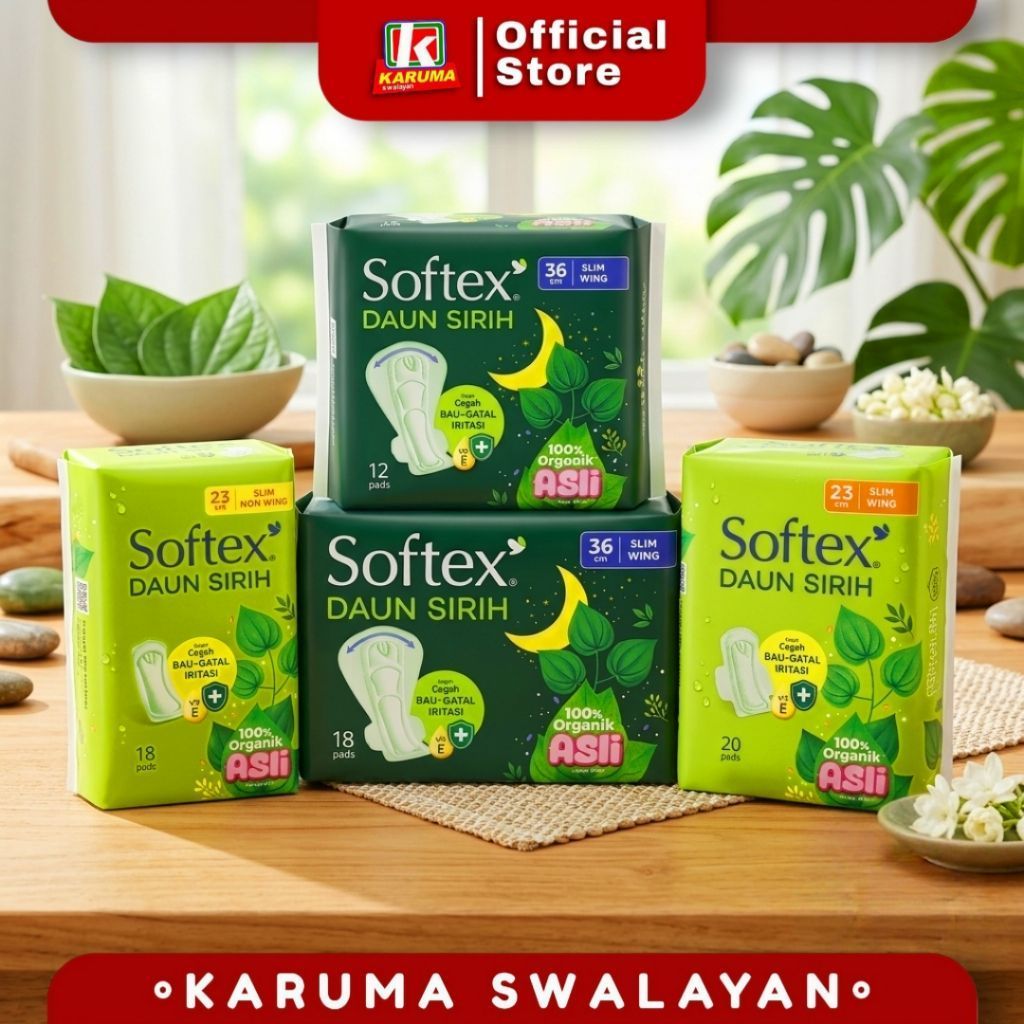 Softex Daun Sirih | Softex Daun Sirih Reguler Flow | Softex Daun Sirih Slim ( Wing/Non Wing )