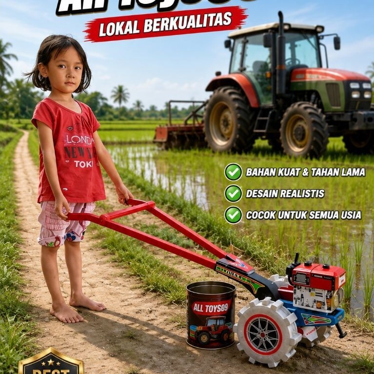miniatur traktor mini, traktor mainan anak , traktor kayu, mainan tradisional