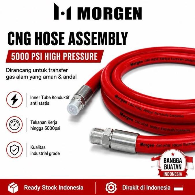 BEBAS ONGKIR - Selang CNG Hose / Selang Gas Alam High Pressure 5000 psi / 345 Bar - Europe Technolog