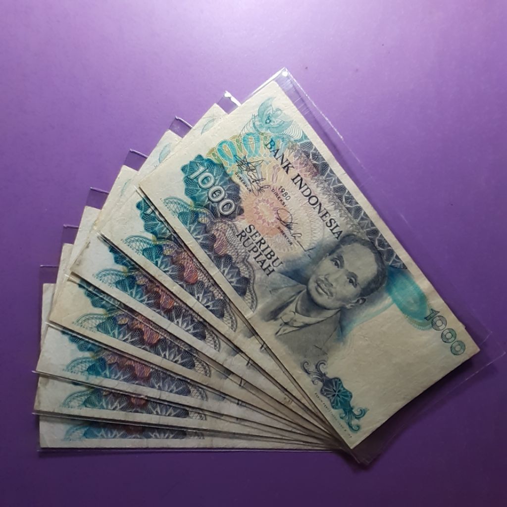 Uang kuno 1000 rupiah sutomo tahun 1980
