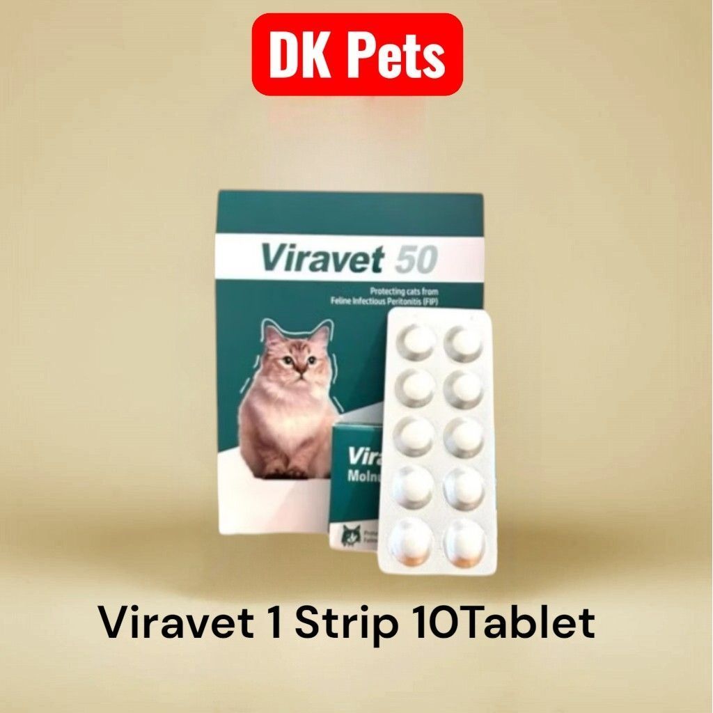 Viravet 50 - Obat FIP Kucing Fip Tablet (Fip Basah - Fip Kering - Fip Neuro) (1 Kotak 10 Tablet)