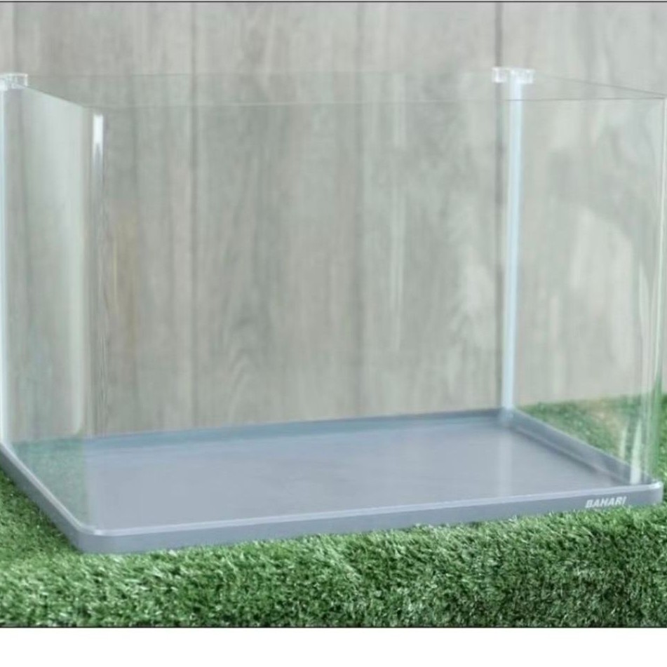 Aquarium Bahari Bending Stingray / Kaca Lengkung Tanpa Sambungan / Ukuran 30 35 40 60 cm / Dasar Akr