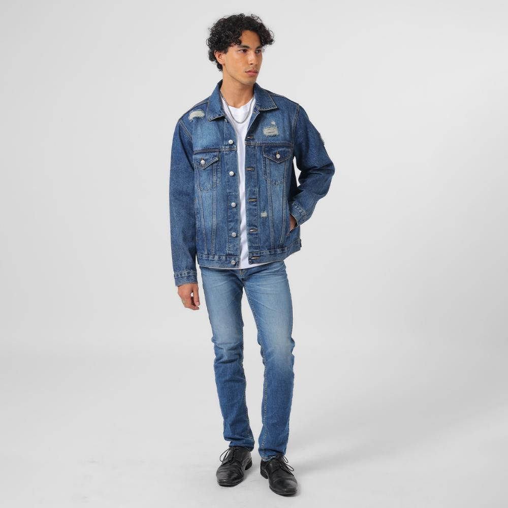PROMO TERBARU EDWIN JEANS - Jacket Denim Trucker Relaxed Fit Light Blue Distress