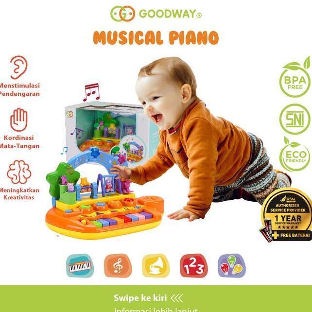 Goodway Musical Piano Mainan Bayi Mainan Edukasi Piano Mainan Anak