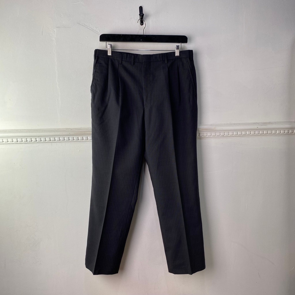 PINSTRIPE WOOL BLEND TROUSERS WP72