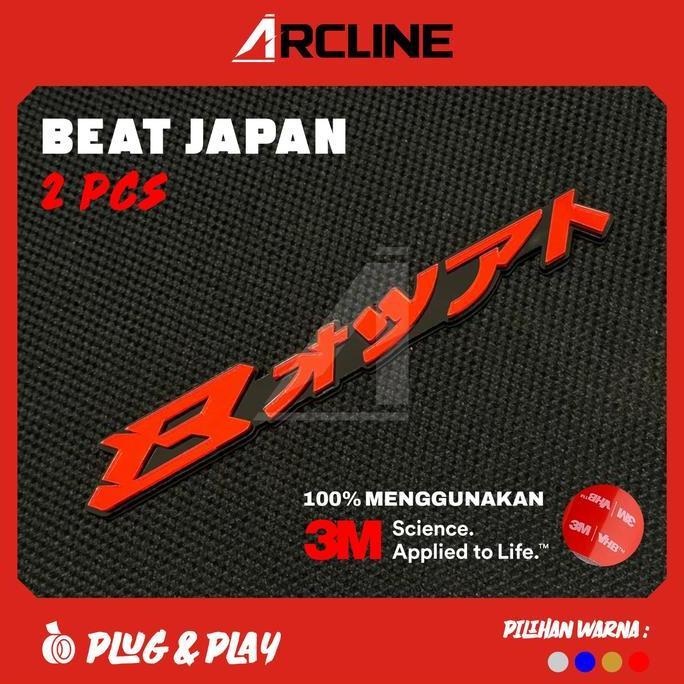 Emblem Arcline Beat Jepang Akrilik Premium 3D | Logo Beat Japanese Style Custom Motor Honda Beat