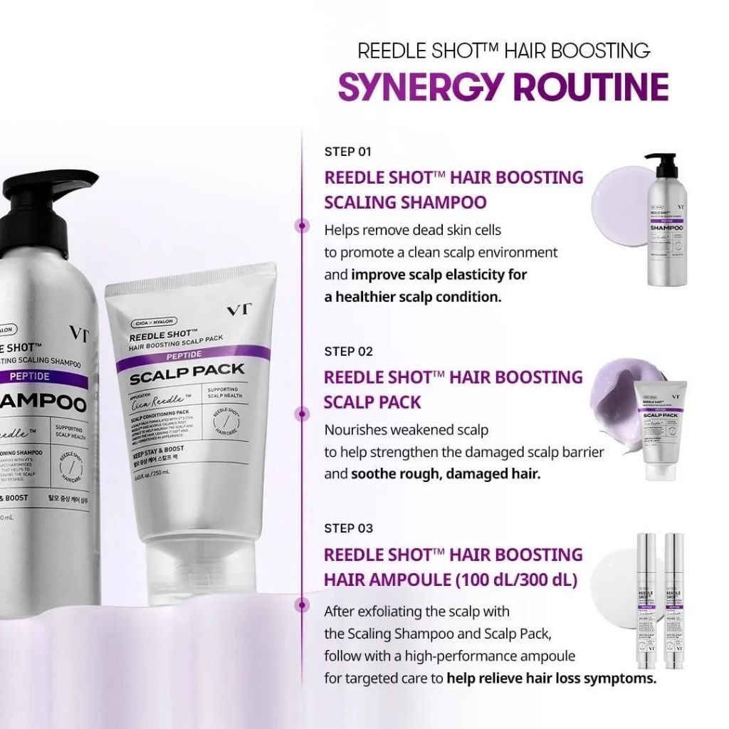 VT Reedle Shot Hair Boosting Scaling Shampoo 500ml VT Reedle Shot Hair Boosting Scalp Pack 250ml
