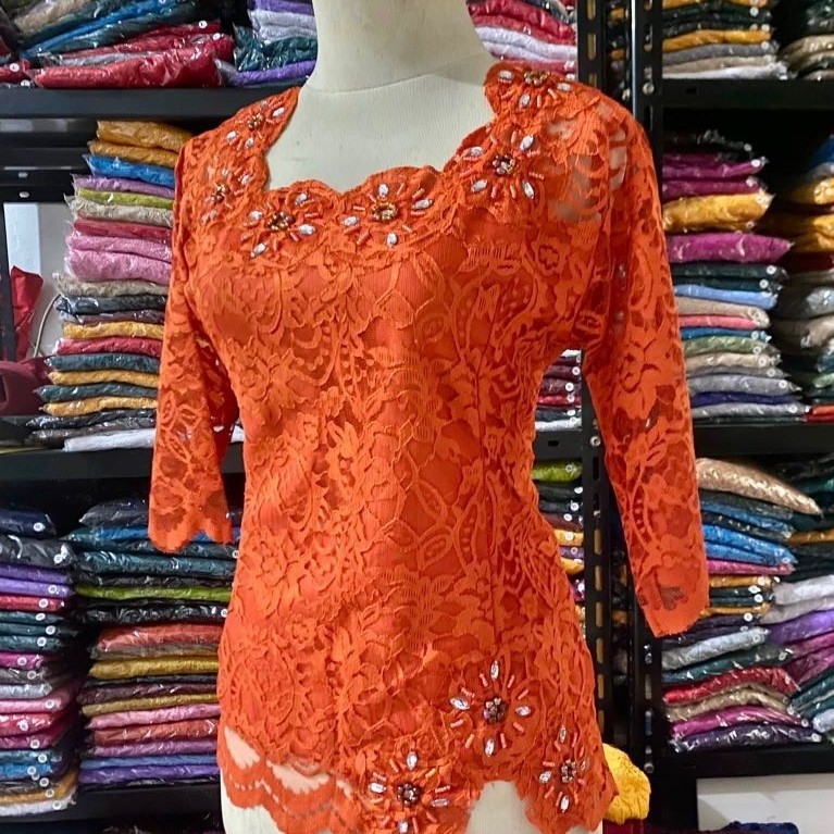 kebaya Payet Bunga Teracota