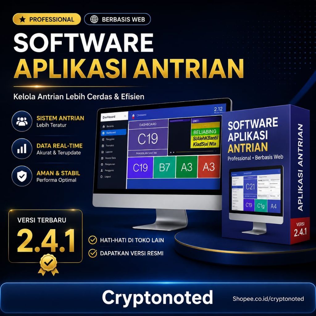Software Aplikasi Antrian Professional berbasis WEB VERSI TERBARU