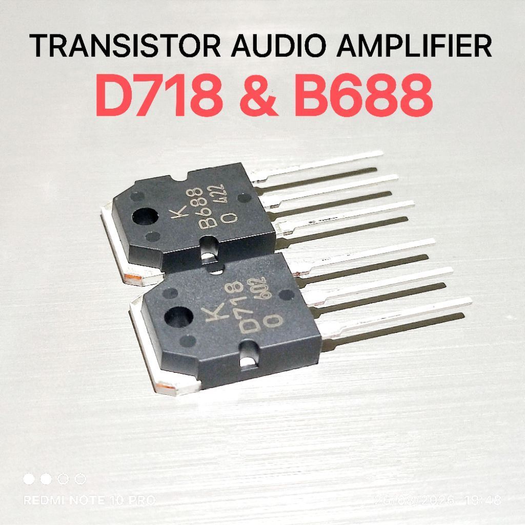 (QTY 1 SET) TRANSISTOR D718 D 718 NPN B688 B 688 PNP ASLI KEC
