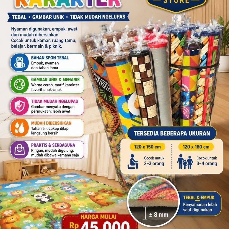 KARPET SPON KARPET KARAKTER KARPET KARET KARPET GAMBAR TIKAR LANTAI KARPET LANTAI