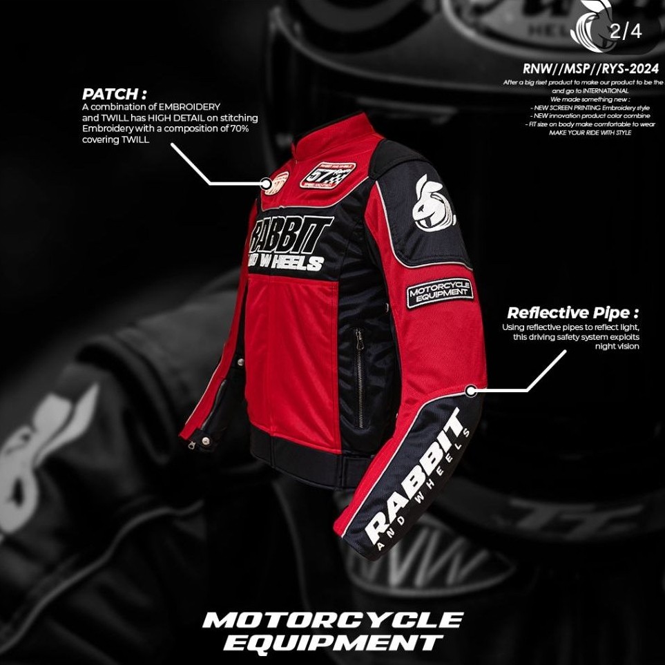 Jaket Rabbit and wheels full protektor RNW Like New Second Bekas