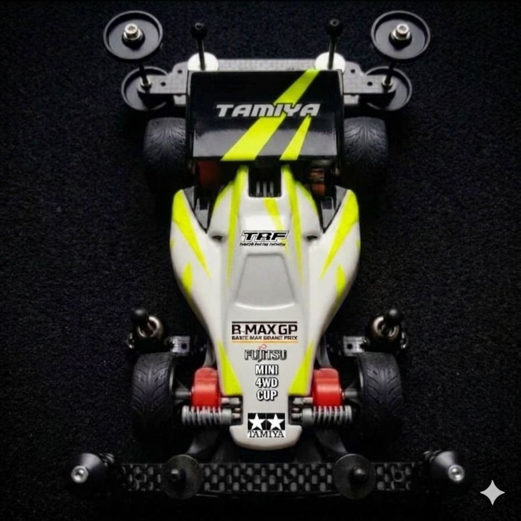 Original Tamiya Mini 4WD _ Tamiya S2 Chassis Carbon _ Side Damper Class
