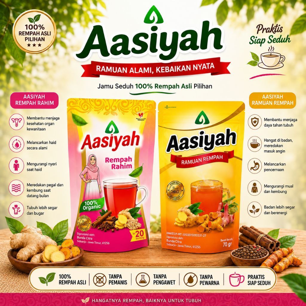 Aasiyah Paket Bundling 2 Jamu Seduh Rempah | Ramuan Rempah + Rempah Rahim
