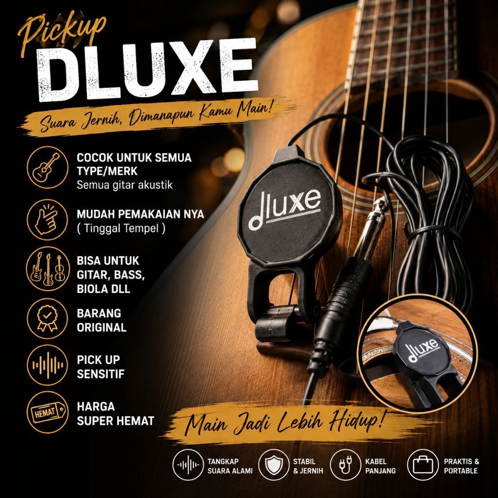 PICKUP TEMPEL GITAR, BASS, BIOLA, AKUSTIK ORIGINAL