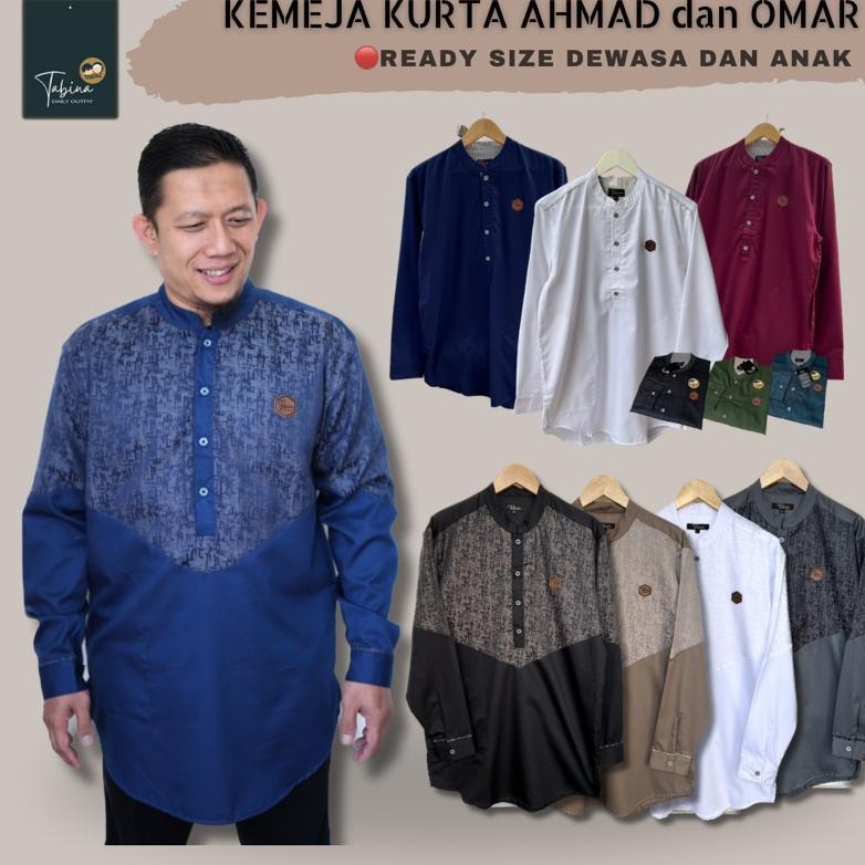 GARANSI Atasan Koko Kemeja Couple Kurta Lengan Panjang Tabina Seri Omar dan Ahmad untuk Remaja - Dew