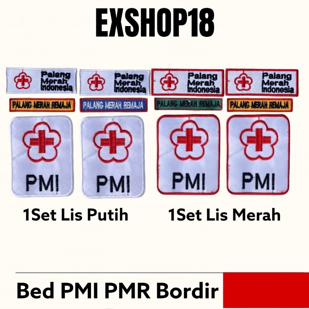 Badge 1set (3pcs) Logo PMI PMR Bordir Mula Madya Wira / Bed Bedge PMI 1set