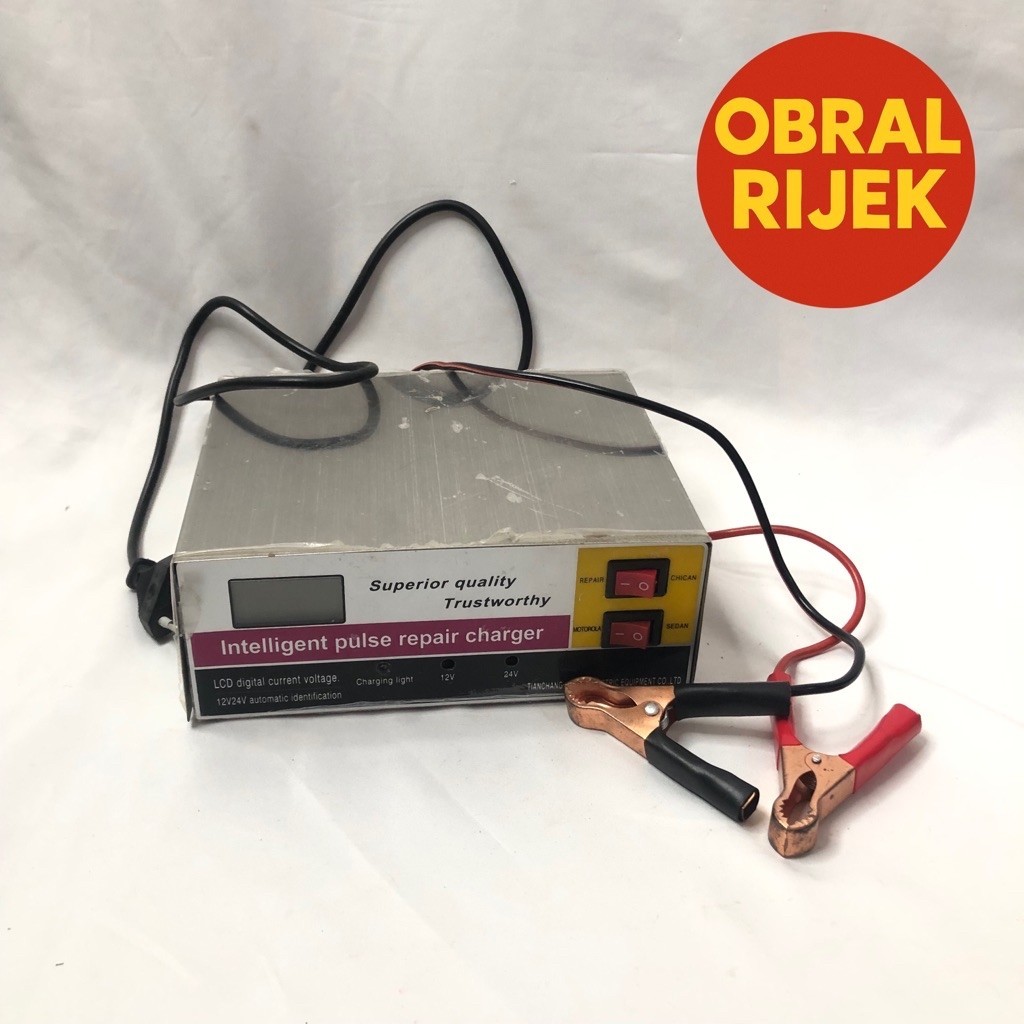 [RIJEK MATI TOTAL] Smart Repair Charger Aki Mobil Motor 12-24V 10A LCD - YX1224-3