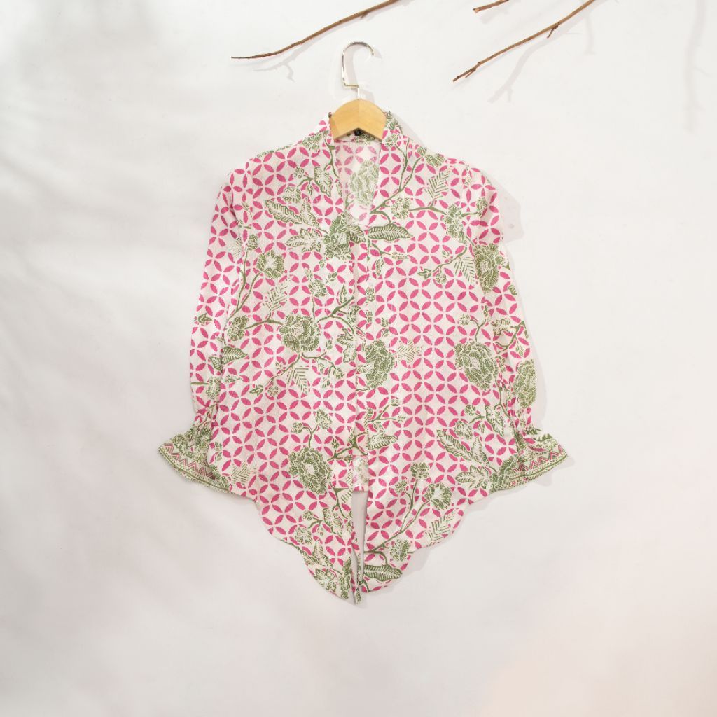 Sovinska Atasan Kebaya N41 Batik Pink New Model