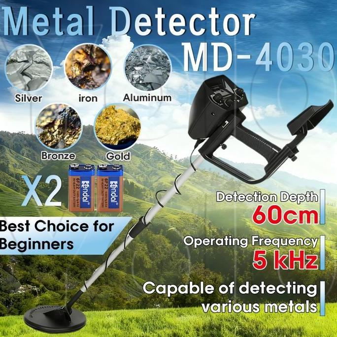 HARGA DISC - Logam Koin Mettal Detektor Md4030 Dalam Tanah Detektor Logam Alat Penambang Emas Metal 