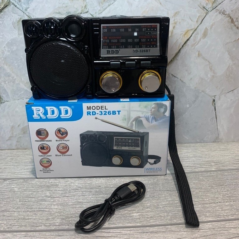 Radio Mini 3 Band Fm Am Sw Bluetooth USB Micro USB Bisa Cas Charge Type C RDD 326BT