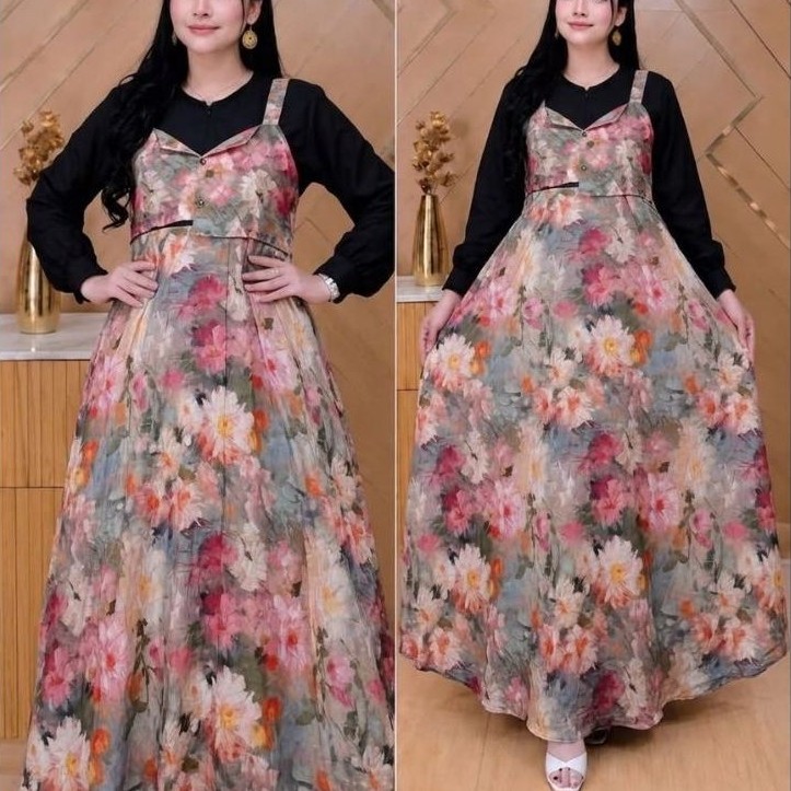 Gmis wanita rainbow rompi nyatu katun rayon Ld -+110 PB -+137