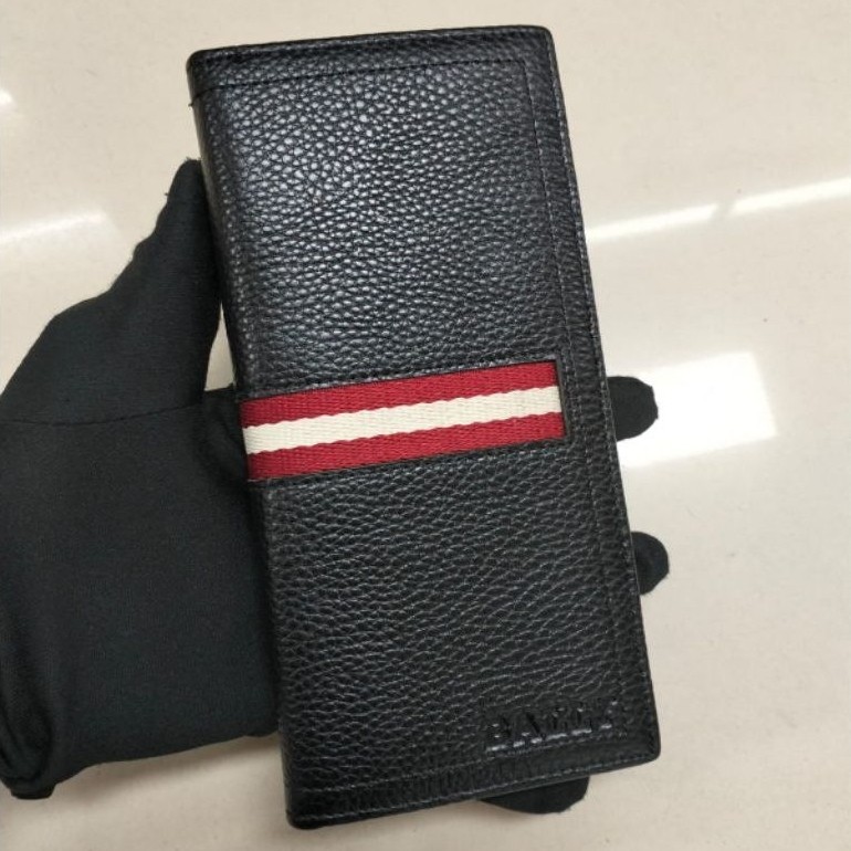 Dompet lipat bally dompet uang lipat panjang kulit asli