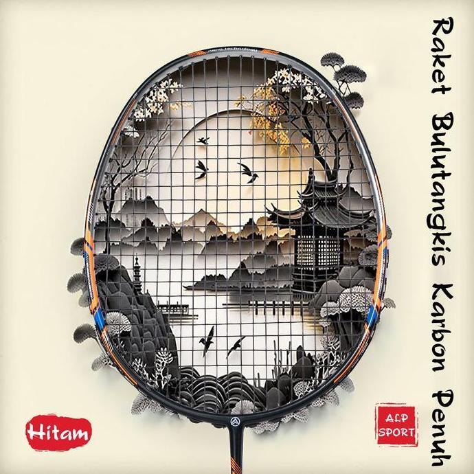 ALP GJ Raket Badminton Original 10U Ultra Light 100% Full Carbon T800 Profesional Rebound Cepat untu