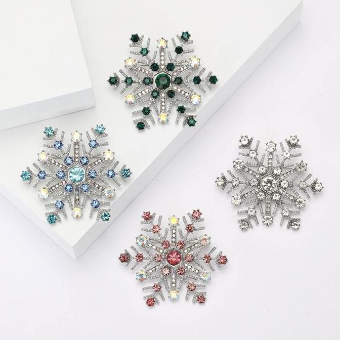 Bros Natal Classic Frozen Snowflake Crystal Blue Christmas