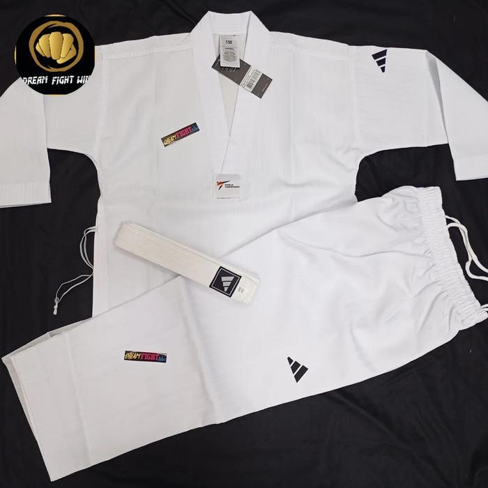 dobok adidas pemula adistart kerah putih taekwondo - 160