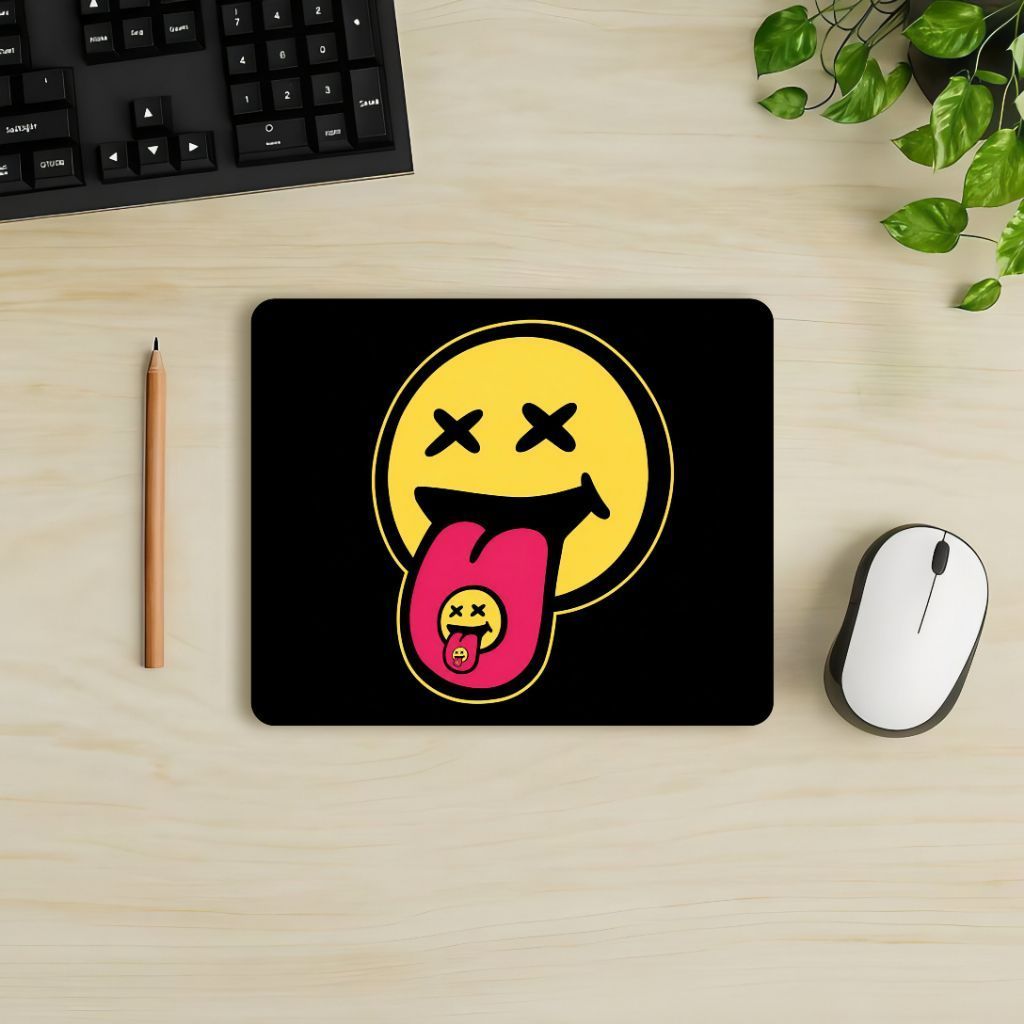 MS219 MOUSE PAD UNIK DESAIN EMOTICON LUCU - ALAS MOUSE KOMPUTER LAPTOP - MOUSEPAD 22 x 18 CM