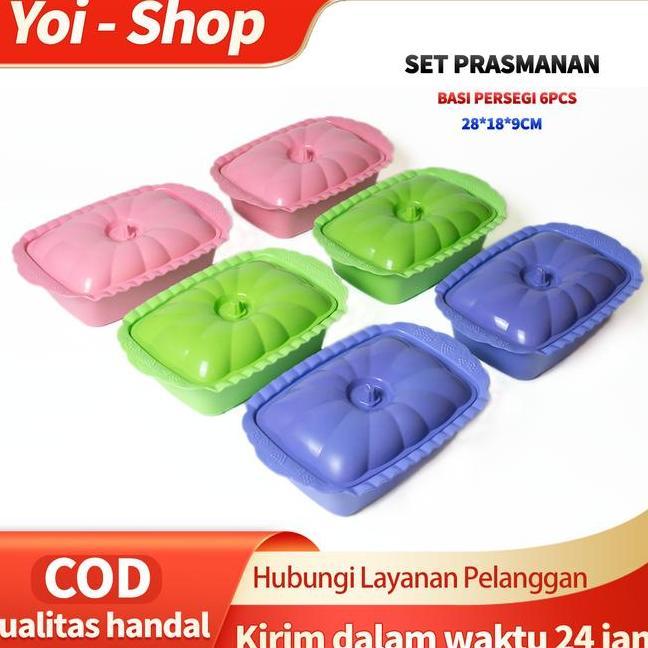 6Pcs Set Basi Prasmanan Plastik Wadah Saji Prasmanan Tempat Makan Prasmanan Set Wadah Prasmanan Plas