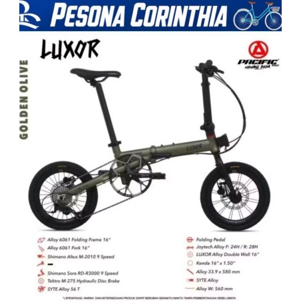 SEPEDA LIPAT 16” LIPAT LUXOR PACIFIC