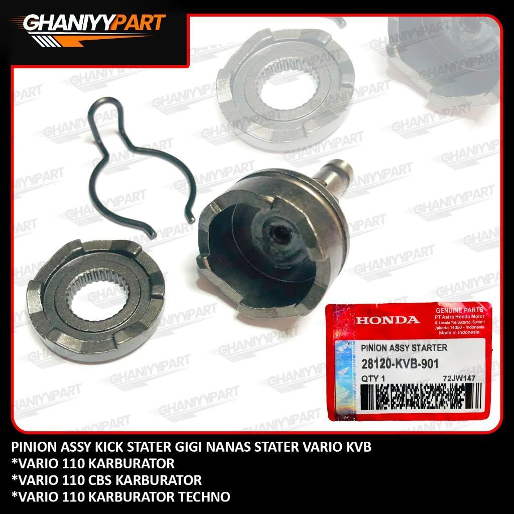 PINION VARIO 110 KARBU KCIK STATER VARIO 110 TECHNO KARBU PINION VARIO 110 CBS KARBURATOR KVB