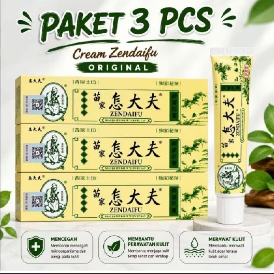 PAKET(3PCS)SALEP  ZVNDAIFU KRIM HERBAL ASLI CINA AMPUH ATASI GATAL GATAL PADA KULIT