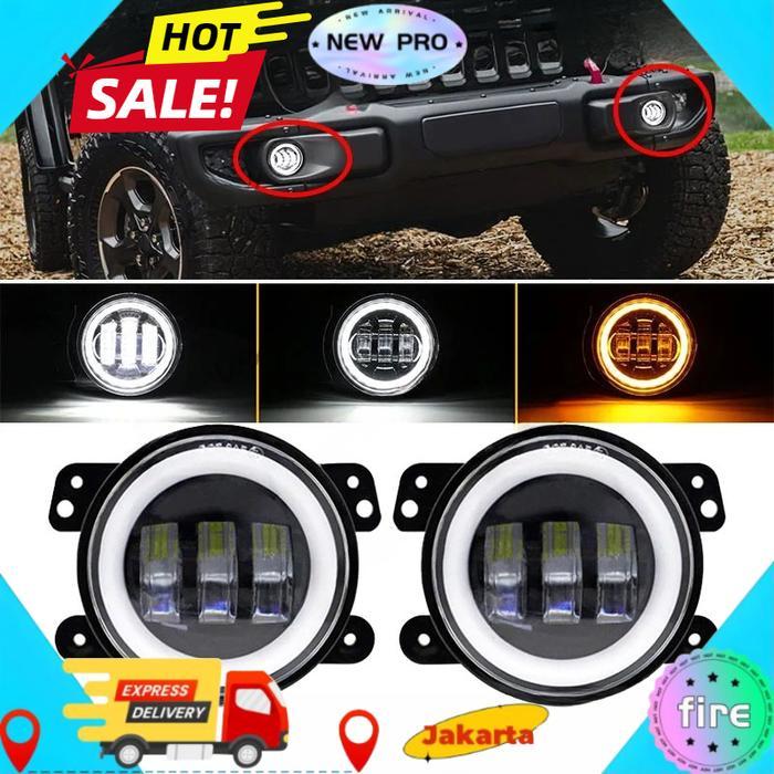 2Pcs Foglamp Daymaker 4 Inch /Foglamp Led Projector /Lampu LED Foglamp Daymaker /Fog Lamp Angel Aye 