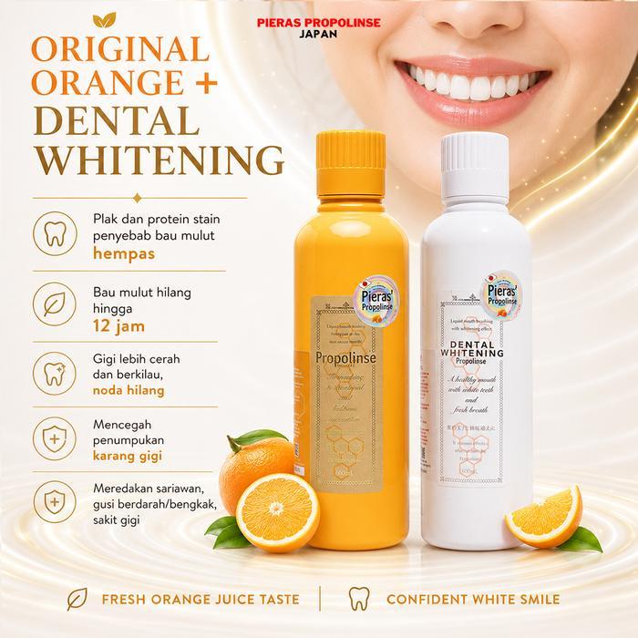 Pieras Propolinse Bundling Whitening Orange 600ML Mouthwash Paket Obat Kumur Pemutih Gigi