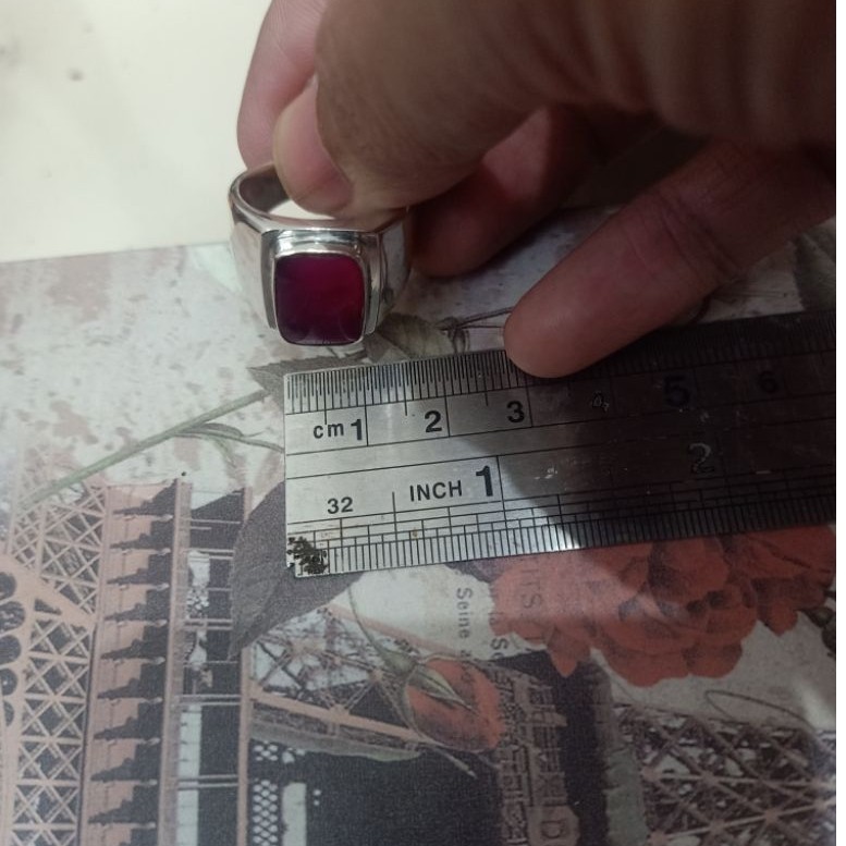 Batu Kecubung Ungu dengan Ring Emban Cincin Perak Handmade