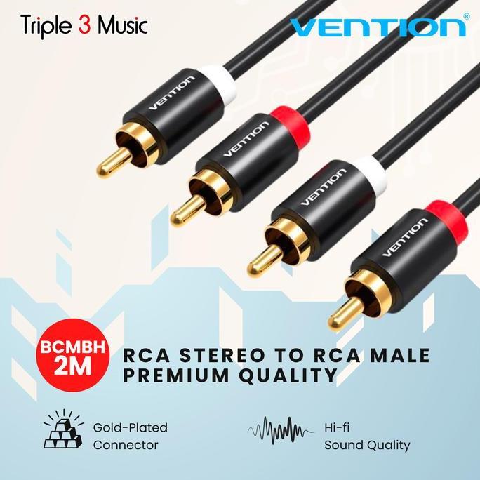 Vention Bcm Black Kabel Rca Stereo To Rca Male Premium Quality