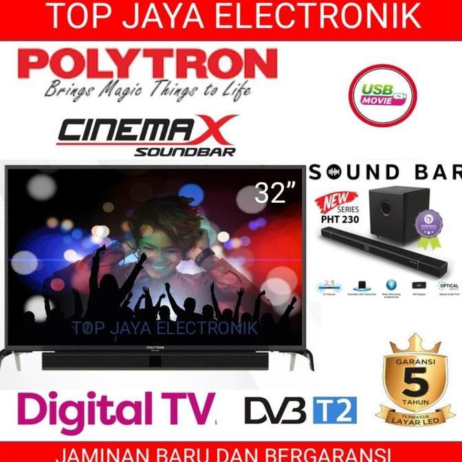 Digital Tv 32 Inch Polytron Sound Bar/Digital Tv Polytron 32 Inch Sound Bar Garansi 5 Tahun