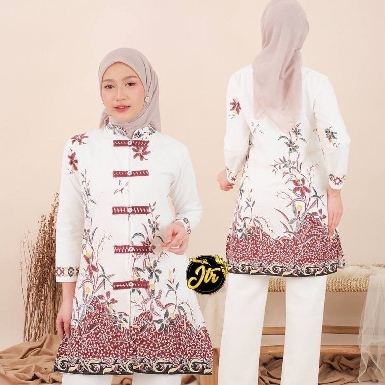 Tunik Batik Unggul Jaya Sakura Batik Katun Halus