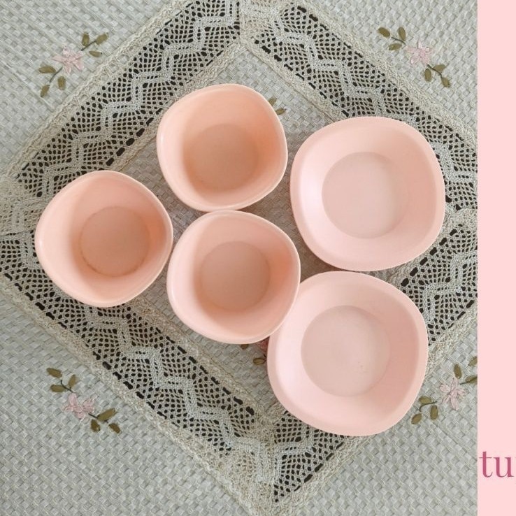Tupperware Mangkok Piring/Tupperware 1 set/Tupperware Pink