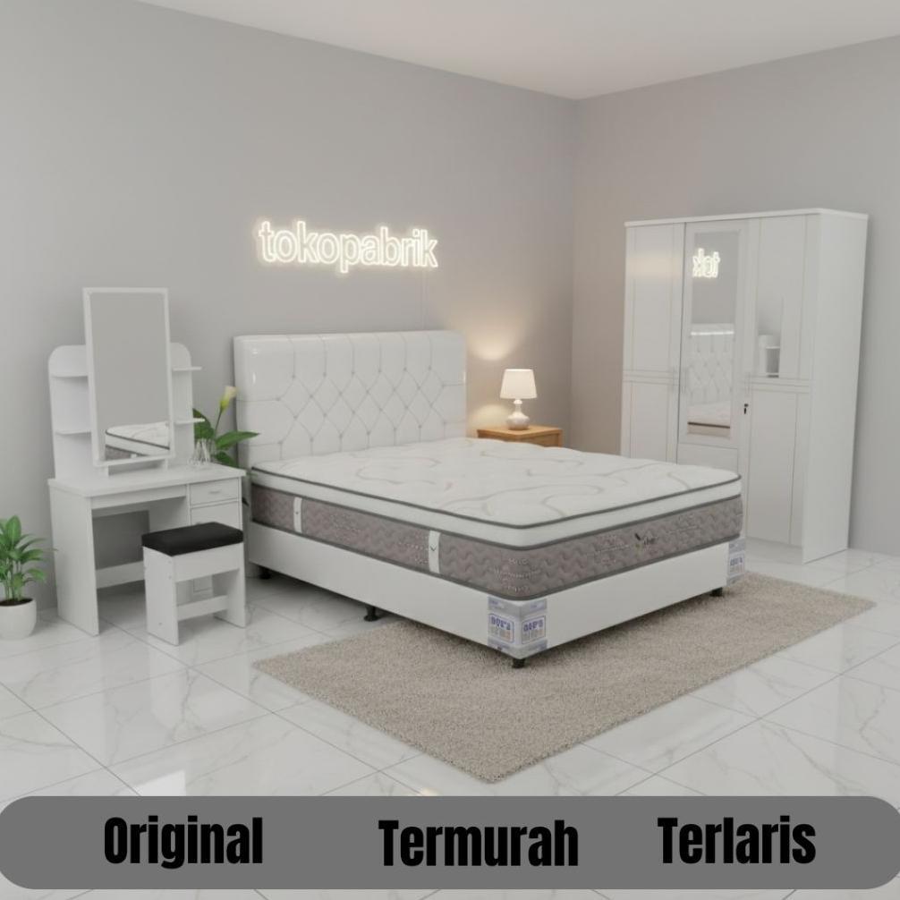 Satu Set Kamar Tidur Springbed Divan Lemari Meja Rias Termurah dan Terlaris Cirebon Tegal Jabodetabe