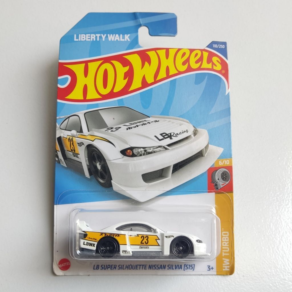 Hot Wheels LB-Super Silhouette Nissan Silvia S15 LBWK White-Yellow Free Protektor - HW TURBO